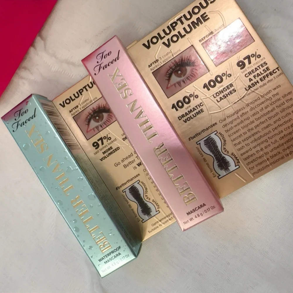 NEW Too Faced beauty essentials better than sex mascara icons set